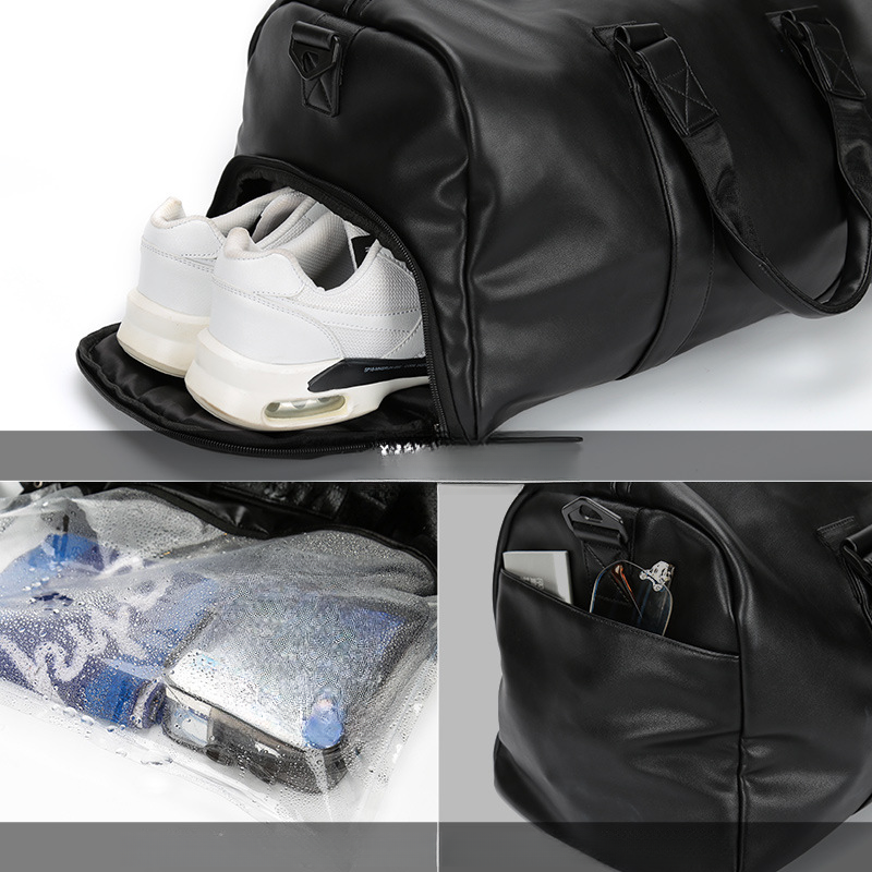 Borsa a mano impermeabile da uomo, borsa da viaggio casual e alla moda, borsa sportiva in pelle per uso bagnato e asciutto_voghion.com